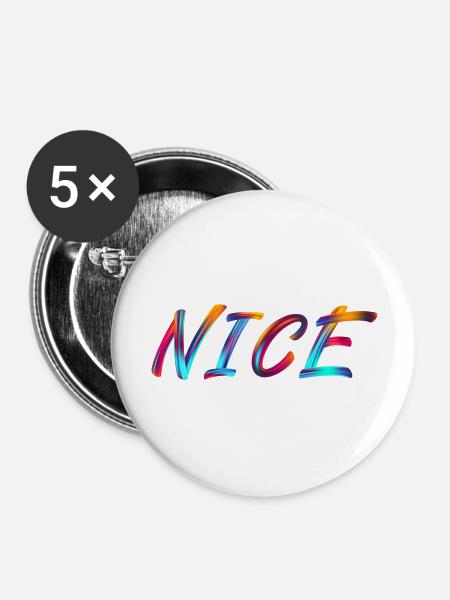 nice - Buttons groß 56 mm (5er Pack) - Weiß