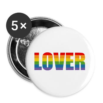 LGBT Rainbow Lover LGBT lgbtqi queer - Buttons large 2.2''/56 mm (5-pack) - white - Front