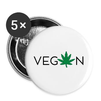 Vegan - Lot de 5 grands badges (56 mm) - blanc - Devant