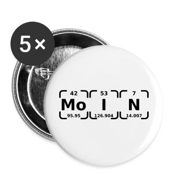 Moin Periodensystem - Buttons groß 56 mm (5er Pack) - Weiß - Vorne