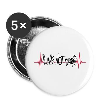 punks not dead quote - Buttons large 2.2''/56 mm (5-pack) - white - Front