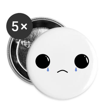 Cute sad face - Buttons groß 56 mm (5er Pack) - Weiß - Vorne