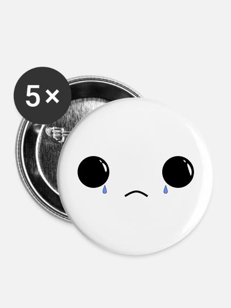 Cute sad face - Buttons groß 56 mm (5er Pack) - Weiß