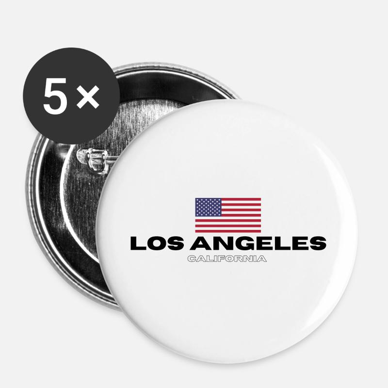 Los Angeles - Buttons large 2.2''/56 mm (5-pack) - white