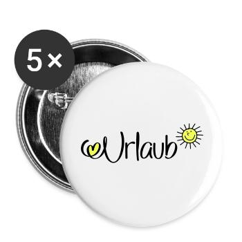 Urlaub in der Sonne - Buttons groß 56 mm (5er Pack) - Weiß - Vorne