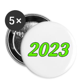 2023 - Lot de 5 grands badges (56 mm) - blanc - Devant