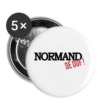 Normand de ouf (noir) - Lot de 5 grands badges (56 mm) - blanc - Devant