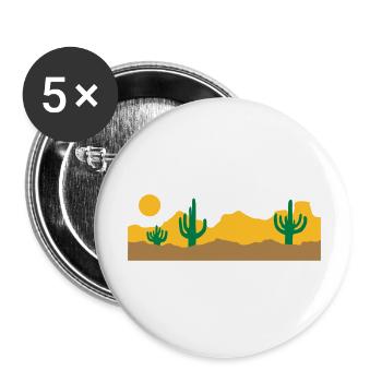 Paysage Desert Silhouette Skyline - Lot de 5 grands badges (56 mm) - blanc - Devant