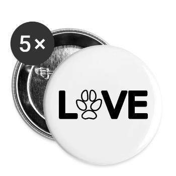Love Dog Paw 2 Vector - Buttons large 2.2''/56 mm (5-pack) - white - Front