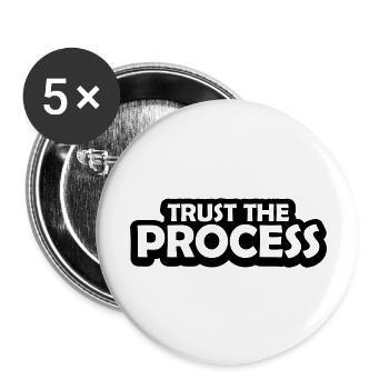 trust the process Quote - Buttons large 2.2''/56 mm (5-pack) - white - Front
