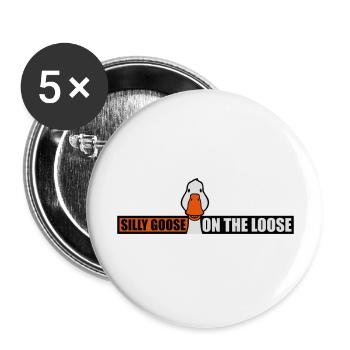 goose on the loose - Buttons large 2.2''/56 mm (5-pack) - white - Front