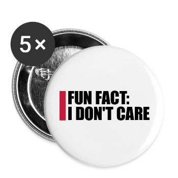 I don't care fact - Buttons large 2.2''/56 mm (5-pack) - white - Front