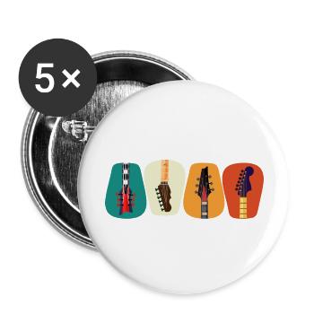 Retro Vintage Guitar Pick For Guitarist - Buttons large 2.2''/56 mm (5-pack) - white - Front