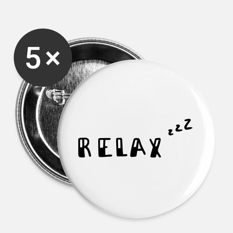 Relax - Buttons large 2.2''/56 mm (5-pack) - white