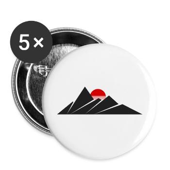 Montagnes Soleil - Lot de 5 grands badges (56 mm) - blanc - Devant