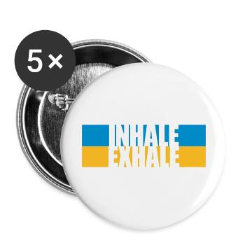 Inspirez expirez Yoga citation - Lot de 5 grands badges (56 mm) - blanc - Devant