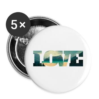 Nature in a love Wonderful lake - Buttons large 2.2''/56 mm (5-pack) - white - Front