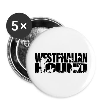 WESTPHALIAN HOUND Hunting Dog Dogs Dog Wilsigns - Buttons large 2.2''/56 mm (5-pack) - white - Front