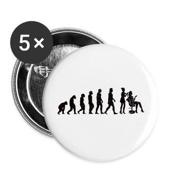 Barbier Ciseaux Fille Coiffeur Ciseaux Peigne Femme - Lot de 5 grands badges (56 mm) - blanc - Devant