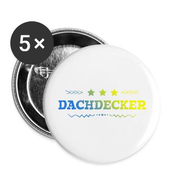 Dachdecker Beruf - Buttons groß 56 mm (5er Pack) - Weiß - Vorne