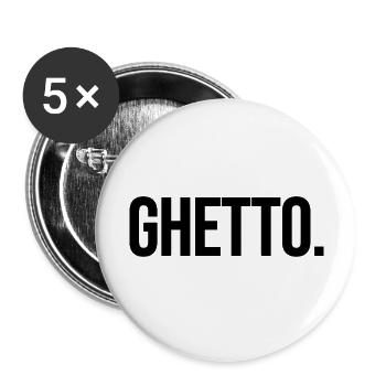 ghetto - Buttons groß 56 mm (5er Pack) - Weiß - Vorne