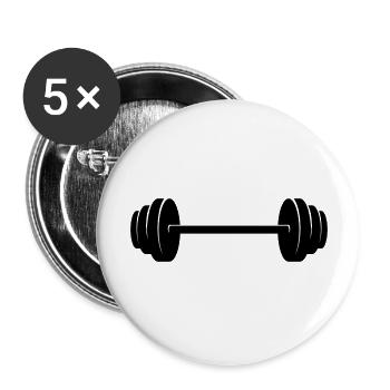 Dumbbell Logo Design Fitness - Lot de 5 grands badges (56 mm) - blanc - Devant