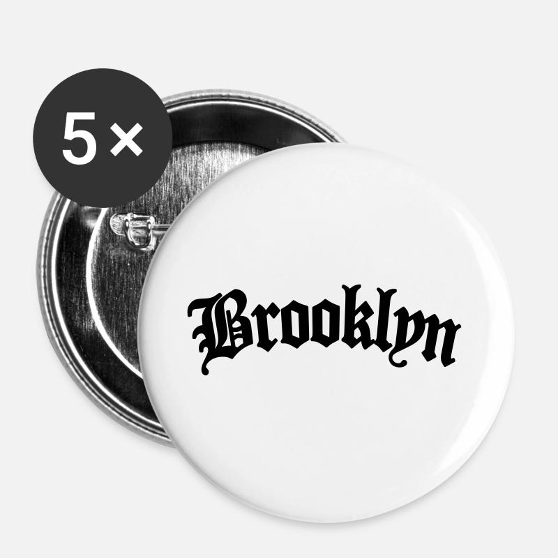 Brooklyn - Buttons large 2.2''/56 mm (5-pack) - white