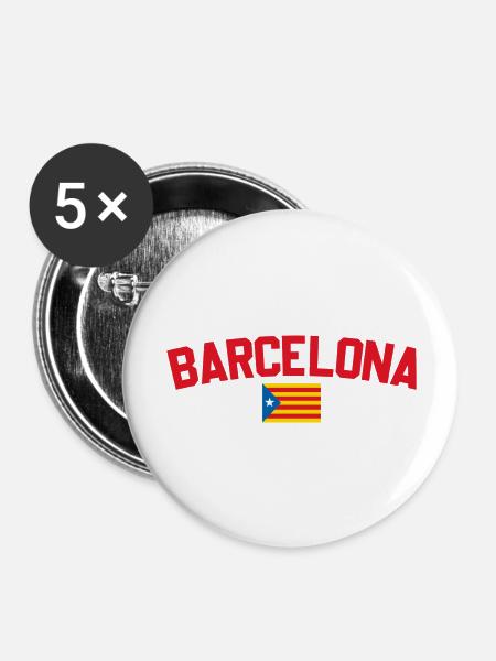 Barcelona Katalonien - Buttons groß 56 mm (5er Pack) - Weiß