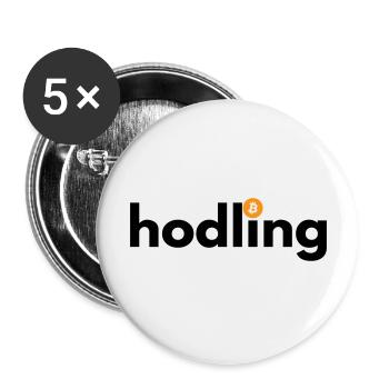 Hodling - Lot de 5 grands badges (56 mm) - blanc - Devant