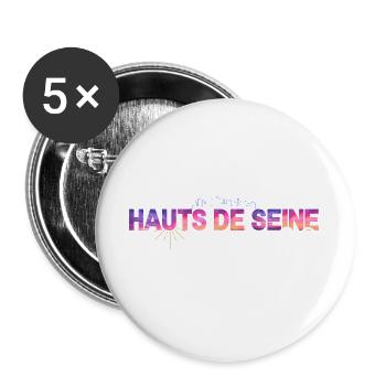 Hauts Seine Skyline Gradient 92 - Buttons large 2.2''/56 mm (5-pack) - white - Front