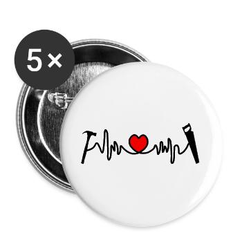 Logo für Tischler - Buttons groß 56 mm (5er Pack) - Weiß - Vorne