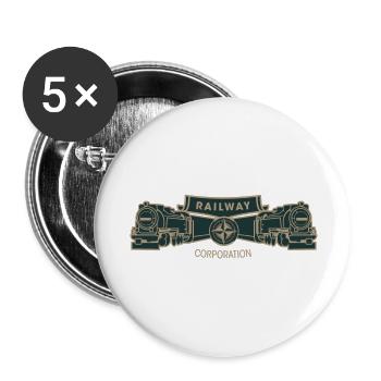 Railway Corporation - Buttons large 2.2''/56 mm (5-pack) - white - Front