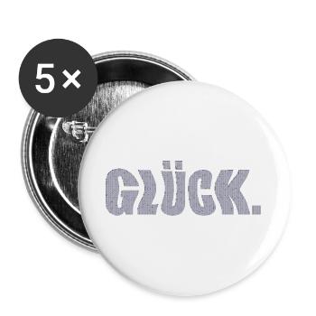 glück - Buttons groß 56 mm (5er Pack) - Weiß - Vorne