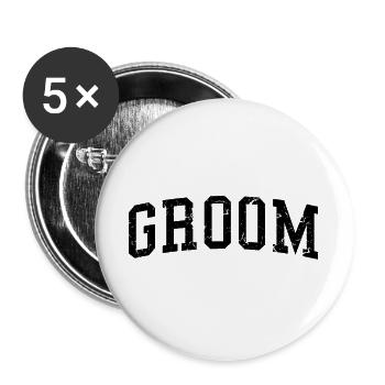 Bräutigam Cool Matching Paar Hochzeitsfeier Ehe - Buttons groß 56 mm (5er Pack) - Weiß - Vorne