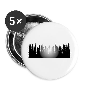 Woid mid Sun - Wald mit Sonne, Natur - Buttons groß 56 mm (5er Pack) - Weiß - Vorne