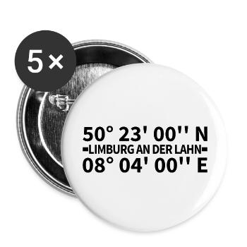 Limburg an der Lahn coordinates - Buttons large 2.2''/56 mm (5-pack) - white - Front