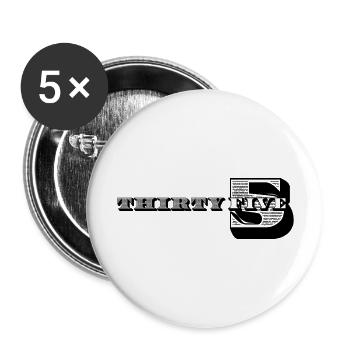 35e anniversaire Idées cadeaux pour lui Chemise homme - Lot de 5 grands badges (56 mm) - blanc - Devant