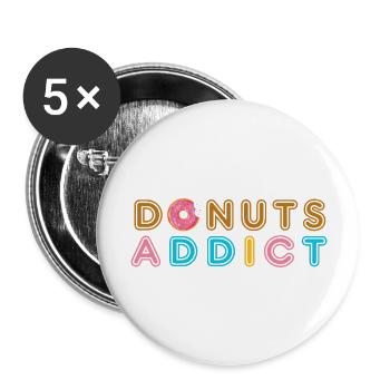 Donuts addict croc - Buttons large 2.2''/56 mm (5-pack) - white - Front