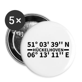 Coordonnées de Hückelhoven - Lot de 5 grands badges (56 mm) - blanc - Devant