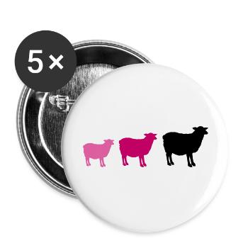 sheep family - Buttons large 2.2''/56 mm (5-pack) - white - Front
