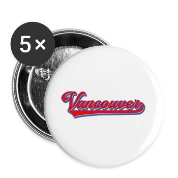 Vancouver Lettering Retro Style - Buttons large 2.2''/56 mm (5-pack) - white - Front