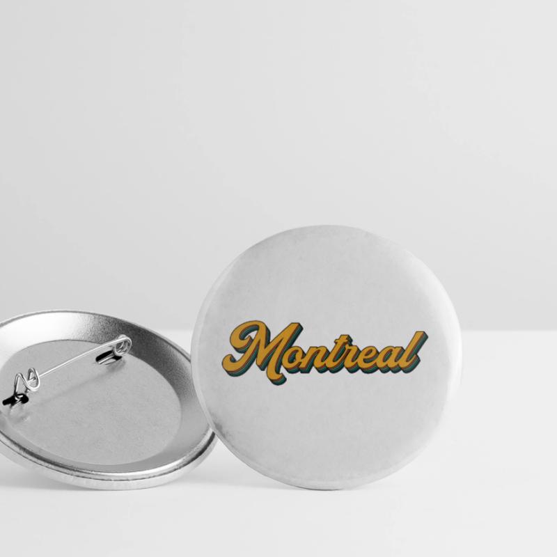 Montréal Retro Script Multicolore Shadow Lot de 5 grands badges (56 mm)
