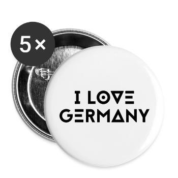 I LOVE GERMANY - Buttons large 2.2''/56 mm (5-pack) - white - Front