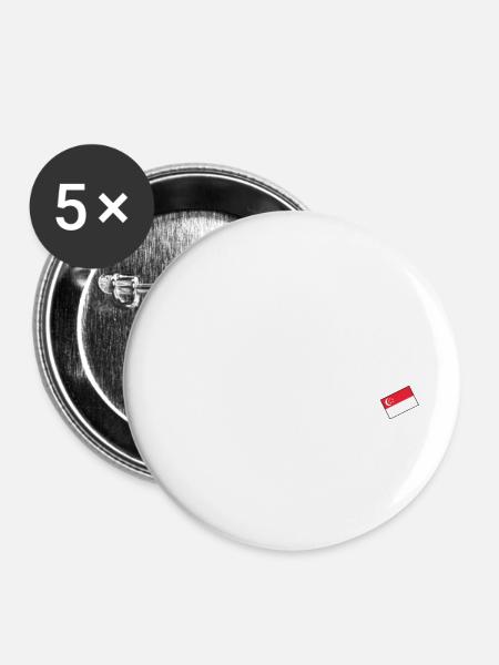 Singapore - Buttons groß 56 mm (5er Pack) - Weiß