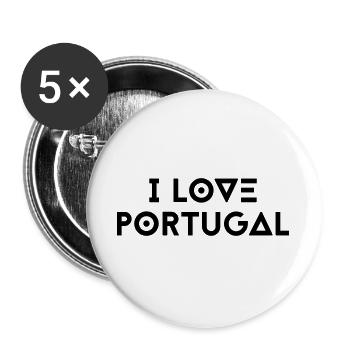 I LOVE PORTUGAL - Buttons groß 56 mm (5er Pack) - Weiß - Vorne