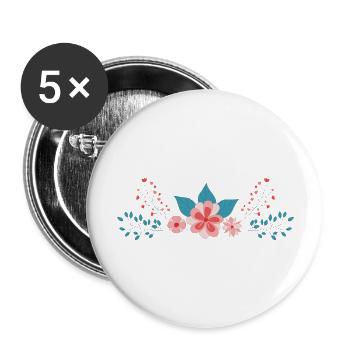 Flower Flower Plant - Lot de 5 grands badges (56 mm) - blanc - Devant