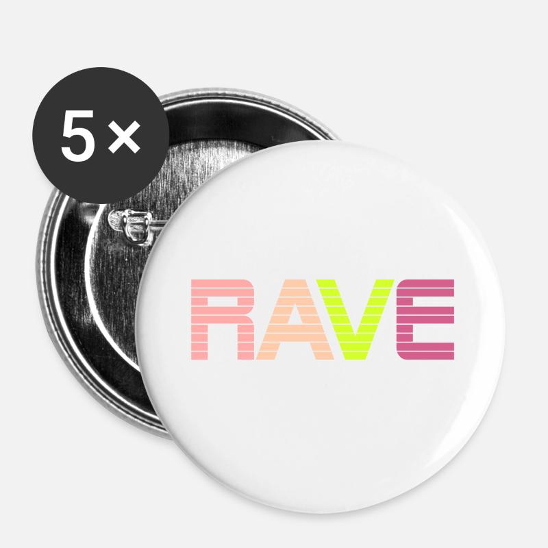 Rave - Buttons large 2.2''/56 mm (5-pack) - white