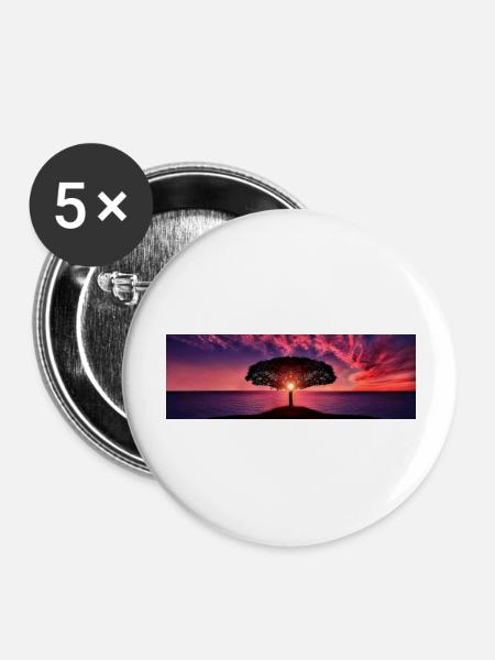 Sonnenuntergang - Buttons groß 56 mm (5er Pack) - Weiß