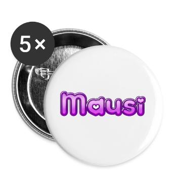 Text Mausi - Buttons groß 56 mm (5er Pack) - Weiß - Vorne