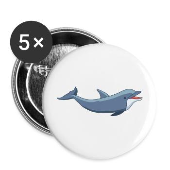 Meerestiere - Buttons groß 56 mm (5er Pack) - Weiß - Vorne